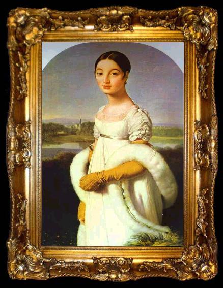framed  Jean Auguste Dominique Ingres Portrait of Mademoiselle Riviere., ta009-2